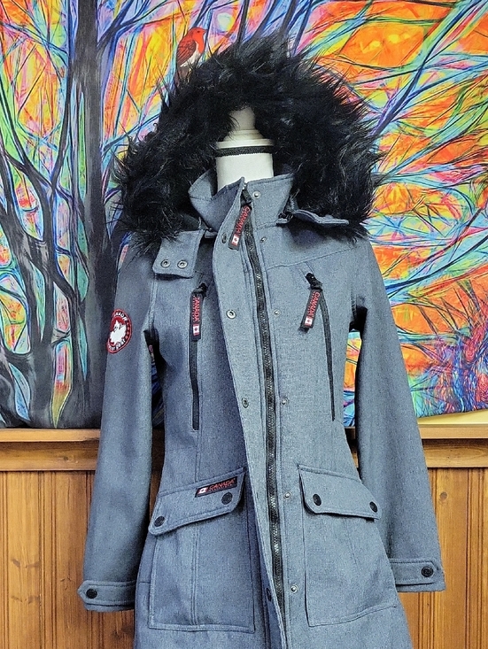 Canada Weather Gear Jackets & Blazers - Canada Weathergear Women's Gray Parka Coat with Faux Fur Hood Size Med